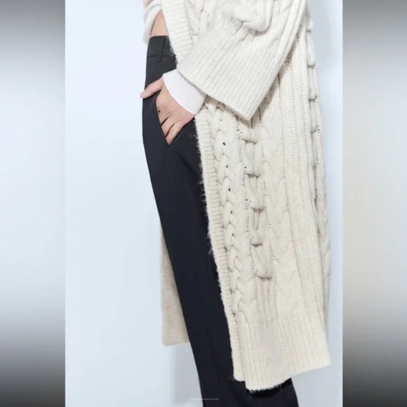 ZARA NWOT Textured Knit Coat - Picture 9 of 16